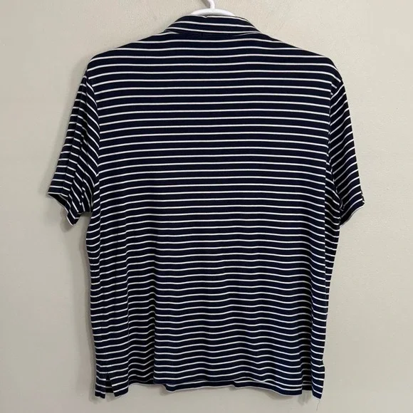 Polo Ralph Lauren Mens XL Navy White Striped Cotton Short Sleeve Golf Polo Shirt - Picture 3 of 6
